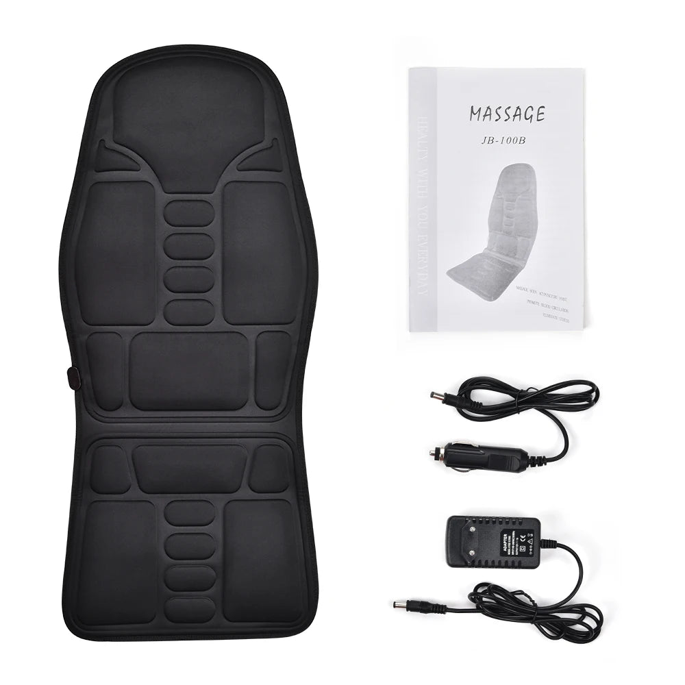 Xalea™ | Cojín de masaje eléctrico con calor y vibración – Alivia la espalda, la nuca y la zona lumbar | Para uso doméstico y en el coche