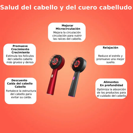 Xalea™ | Peine eléctrico para masaje del cuero cabelludo – Luz roja y aplicador de aceite – Anticaída y crecimiento capilar