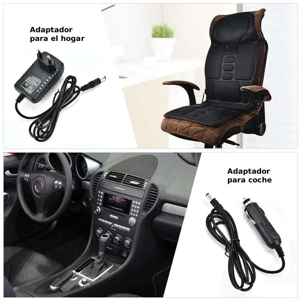 Xalea™ | Cojín de masaje eléctrico con calor y vibración – Alivia la espalda, la nuca y la zona lumbar | Para uso doméstico y en el coche