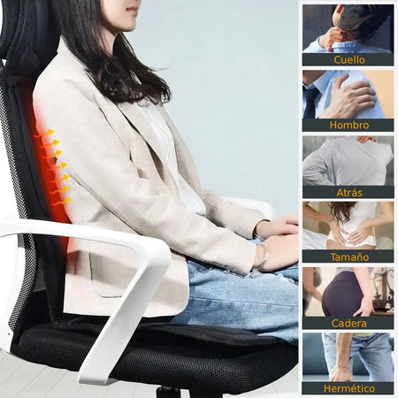 Xalea™ | Cojín de masaje eléctrico con calor y vibración – Alivia la espalda, la nuca y la zona lumbar | Para uso doméstico y en el coche