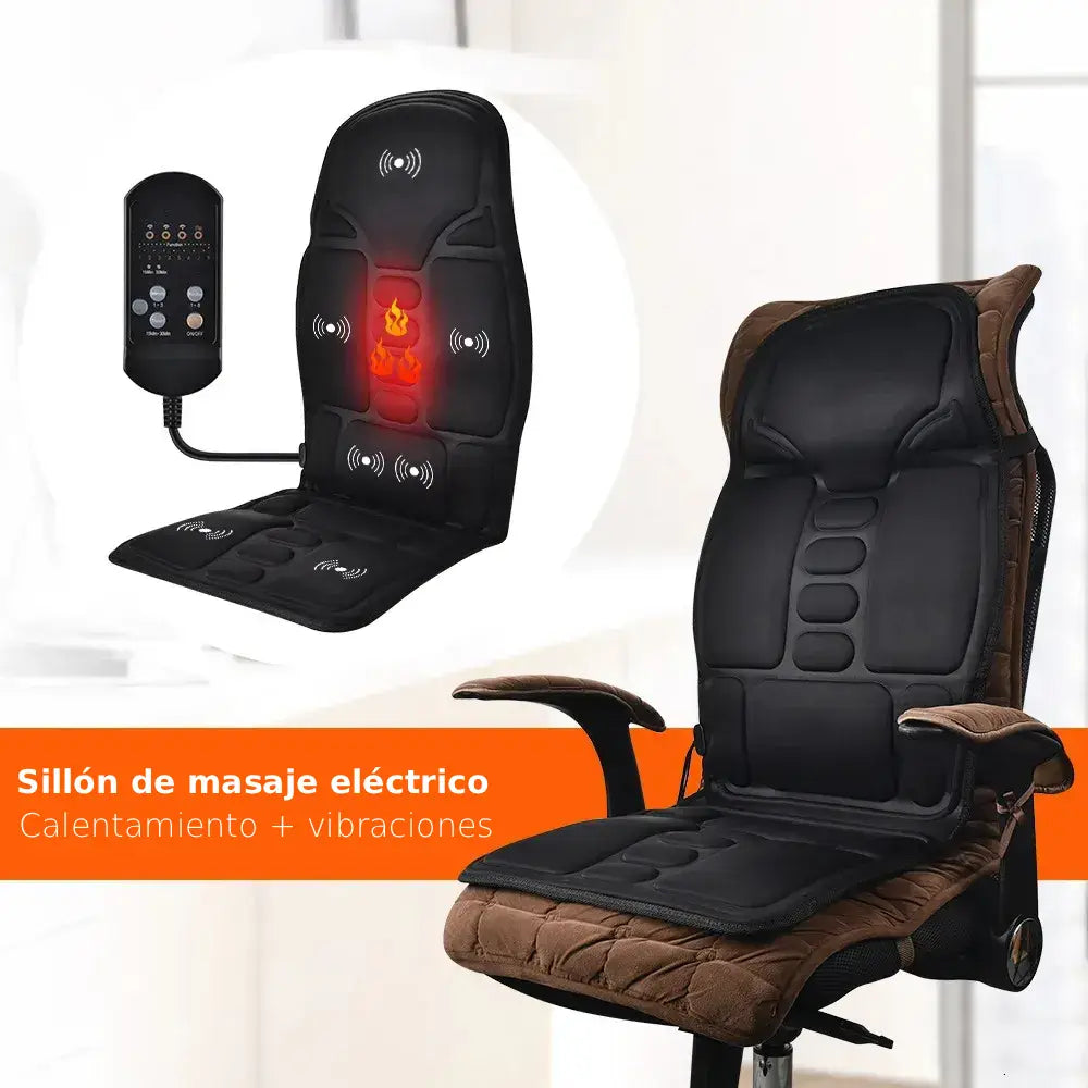 Xalea™ | Cojín de masaje eléctrico con calor y vibración – Alivia la espalda, la nuca y la zona lumbar | Para uso doméstico y en el coche